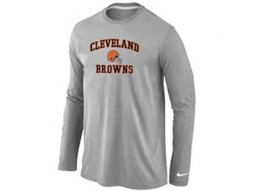 NEW Cleveland Browns Heart & Soul Long Sleeve T-Shirt Grey