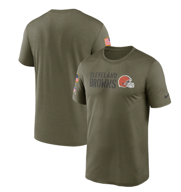 Men's Cleveland Browns Olive 2022 Salute To Service Legend Team T-Shirt