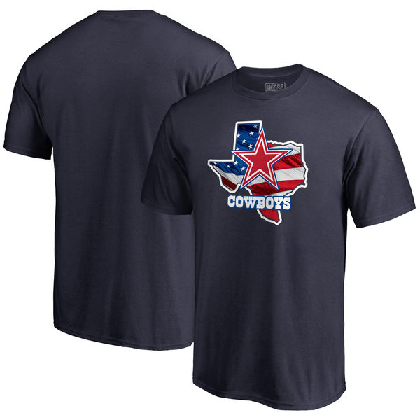 Dallas Cowboys Navy NFL Pro Line By Fanatics Branded Banner State T-Shirt