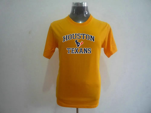 nfl houston texans big & tall heart & soul t-shirt yellow