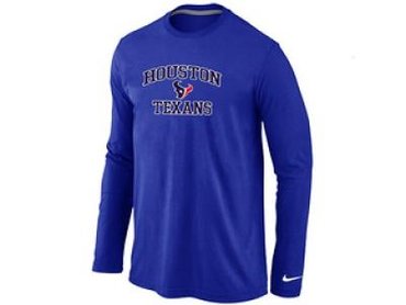 NEW Houston Texans Heart & Soul Long Sleeve T-Shirt Blue