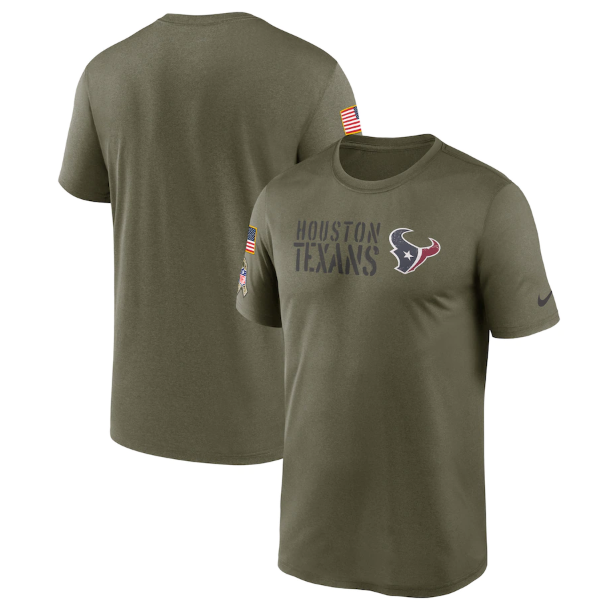 Men's Houston Texans Olive 2022 Salute To Service Legend Team T-Shirt