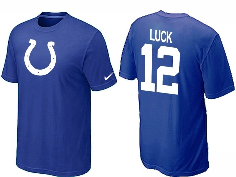 NEW NFL Indianapolis Colts 12 Luck Name & Number T-Shirt