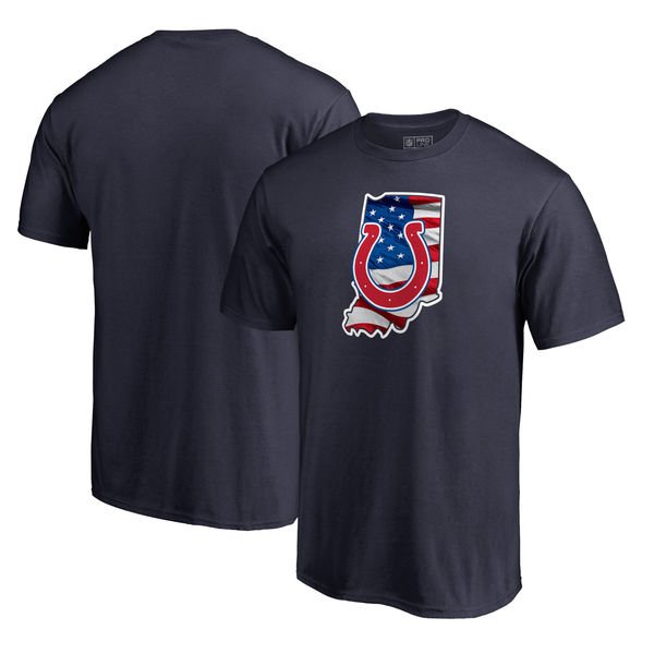 Indianapolis Colts Navy NFL Pro Line By Fanatics Branded Banner State T-Shirt