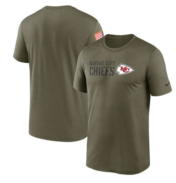 Men's Kansas City Chiefs Olive 2022 Salute To Service Legend Team T-Shirt