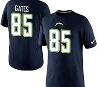 NEW San Diego Chargers #85 Gates Pride Name & Number NFL T-Shirt Navy Blue
