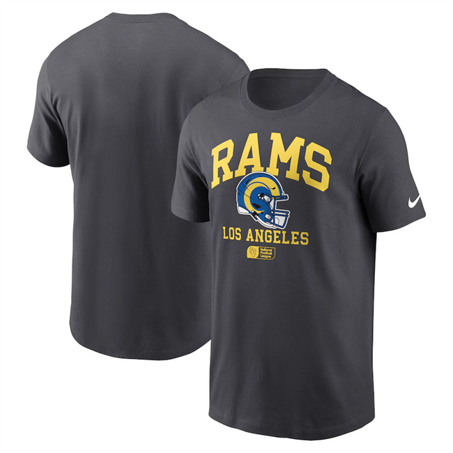 Men's Los Angeles Rams Anthracite Helmet Essential T-Shirt
