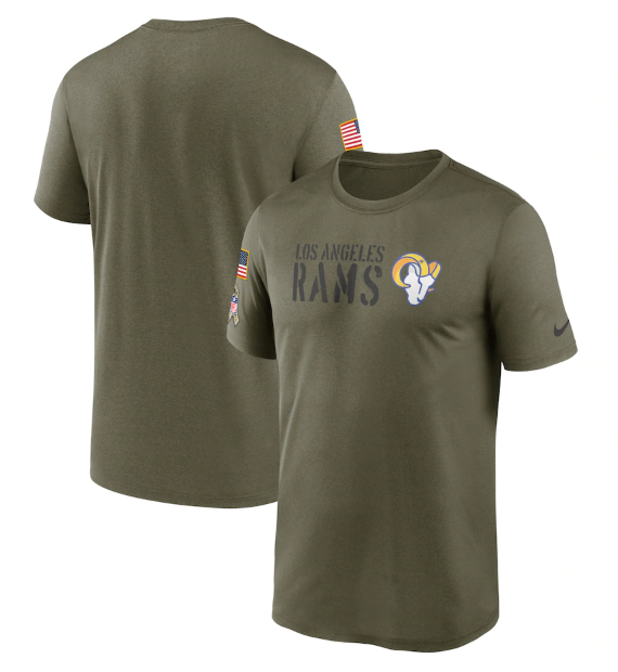 Men's Los Angeles Rams Olive 2022 Salute To Service Legend Team T-Shirt