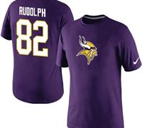 NEW Minnesota Vikings #82 Kyle Rudolph Name & Number T-Shirt Purple