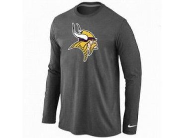 NEW Minnesota Vikings Logo Long Sleeve T-Shirt D.Grey