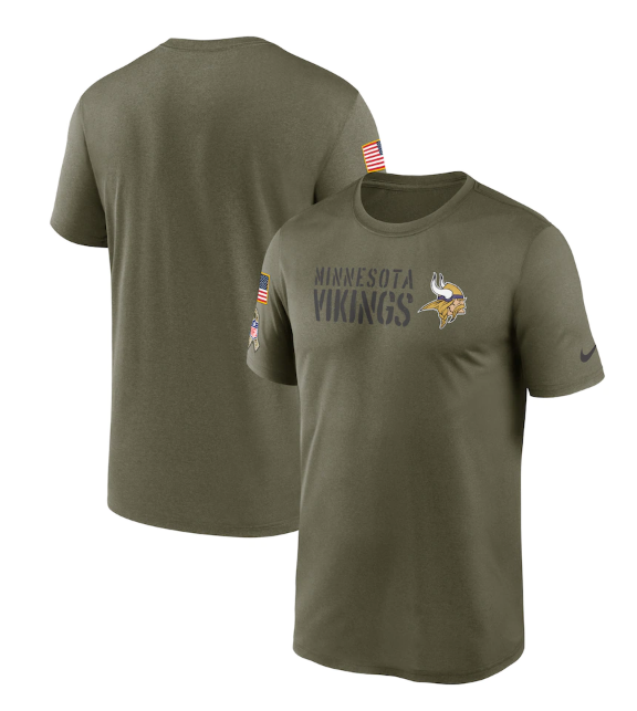 Men's Minnesota Vikings Olive 2022 Salute To Service Legend Team T-Shirt