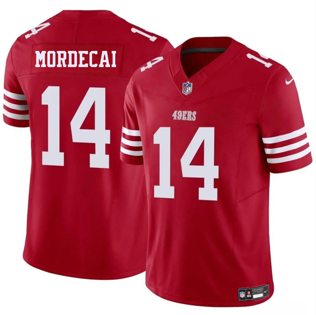 Men's San Francisco 49ers #14 Tanner Mordecai Red 2025 F.U.S.E. Vapor Untouchable Limited Stitched Football Jersey