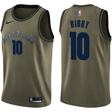 Nike Grizzlies #10 Mike Bibby Green Salute to Service NBA Swingman Jersey