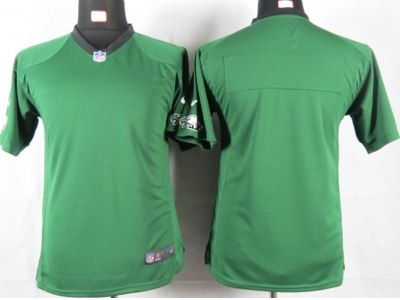 NEW Youth Philadelphia Eagles Blank Green Portrait Fashion Game Jerseys