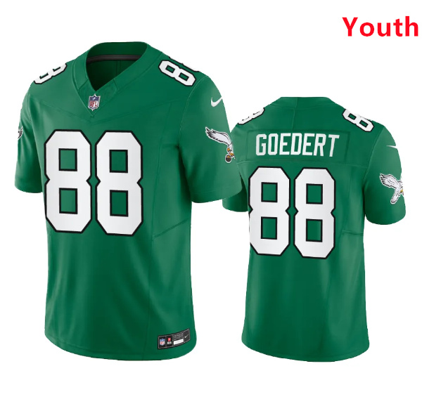 Youth Philadelphia Eagles #88 Dallas Goedert Green 2023 F.U.S.E. Vapor Untouchable Stitched Football Jersey
