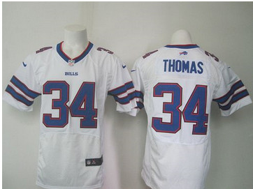 Nike Buffalo Bills #34 Thurman Thomas White Men's Stitched NFL New Elite Jersey