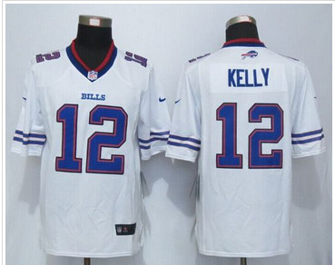Nike Buffalo Bills #12 Jim Kelly White Men's Stitched NFL Limited Jersey
