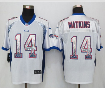 Nike Buffalo Bills #14 Sammy Watkins Drift Fashion White Elite Jerseys