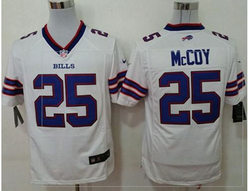 New Buffalo Bills #25 LeSean McCoy White Men's Stitched NFL Game Jersey
