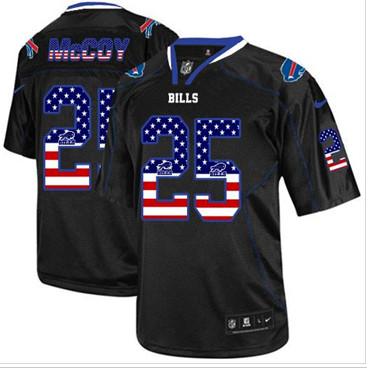 New Buffalo Bills #25 LeSean McCoy Black Men's Stitched NFL Elite USA Flag Fashion Jersey
