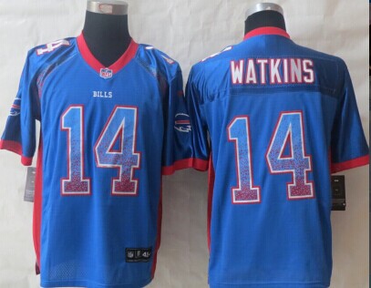 NEW Buffalo Bills #14 Sammy Watkins Lights Out Grey NFL Elite Jersey..