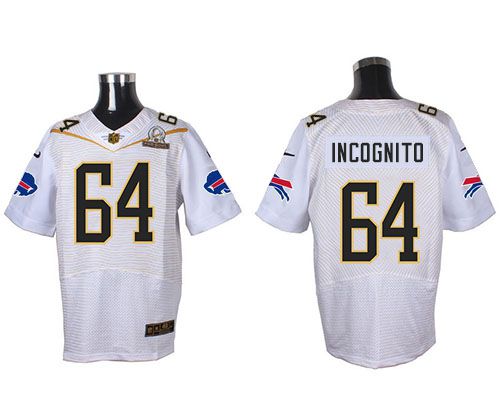 Nike Bills #64 Richie Incognito White 2016 Pro Bowl Men's Stitched NFL Elite Jersey
