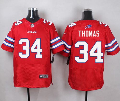 Nike Bills #34 Thurman Thomas Red Men's Stitched NFL Elite Rush jerseys
