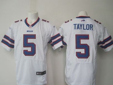 New Buffalo Bills #5 Tyrod Taylor White Men's NFL New Elite Jersey