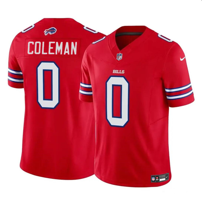 Men's Buffalo Bills #0 Keon Coleman Red 2024 Draft F.U.S.E. Vapor Untouchable Limited Stitched Football Jersey