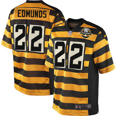 Nike Steelers #22 Terrell Edmunds Yellow Black Alternate Men's Stitched NFL 80TH Throwback Elite Jersey