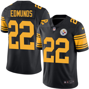 Nike Steelers #22 Terrell Edmunds Black Men's Stitched NFL Limited Rush Jersey