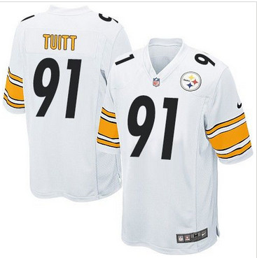 Men's Nike Steelers #91 Stephon Tuitt White Stitched NFL Elite Jersey