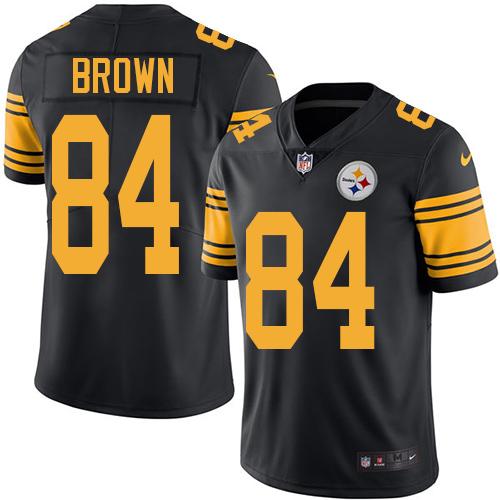 Nike Steelers #84 Antonio Brown Black Men's Stitched NFL Limited Rush Jersey