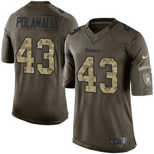 Nike Steelers #43 Troy Polamalu Green Men's Stitched NFL Limited