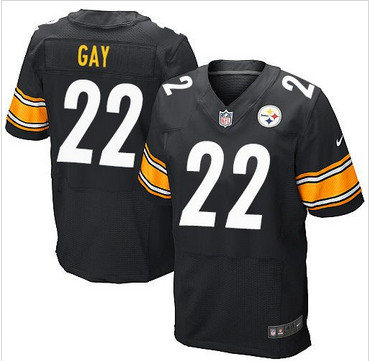 Nike Pittsburgh Steelers #22 William Gay Black Team Color Men's Stitched NFL Elite Jersey