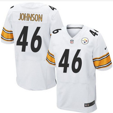 Nike Pittsburgh Steelers #46 Will Johnson White Men's Stitched NFL Elite Jersey