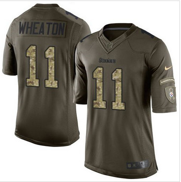 Nike Pittsburgh Steelers #11 Markus Wheaton Green Men's Stitched NFL Limited Salute to Service Jersey