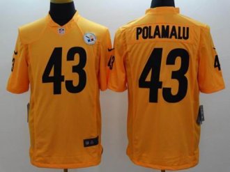 Nike Pittsburgh Steelers #43 Troy Polamalu Gold NFL Limited Jersey
