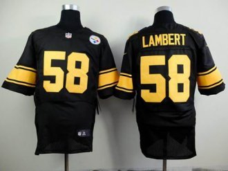 Nike Pittsburgh Steelers #58 Jack Lambert Black(Gold No.) NFL Elite Jersey