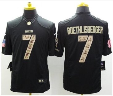 NEW Pittsburgh Steelers #7 Ben Roethlisberger Black NFL Limited Salute to service jersey