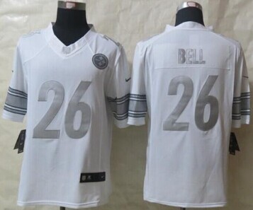 NEW Pittsburgh Steelers #26 Le'Veon Bell White NFL Limited Platinum Jersey