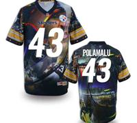 Pittsburgh Steelers #43 POLAMALU Men's Stitched NFL Elite Fanatical Version Jersey (2)