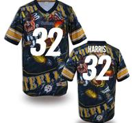 Pittsburgh Steelers #32 HARRIS Men's Stitched NFL Elite Fanatical Version Jersey (1)