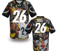 Pittsburgh Steelers #26 BELL Men's Stitched NFL Elite Fanatical Version Jersey (7)