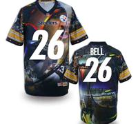 Pittsburgh Steelers #26 BELL Men's Stitched NFL Elite Fanatical Version Jersey (2)