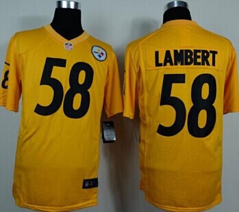 NEW Pittsburgh Steelers #58 Jack Lambert Gold NFL Game Jersey