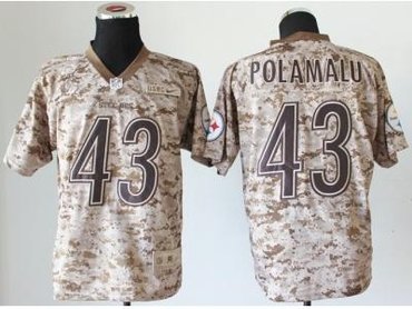 NEW jerseys pittsburgh steelers #43 troy polamalu camo(2013 new Elite)(USMC)