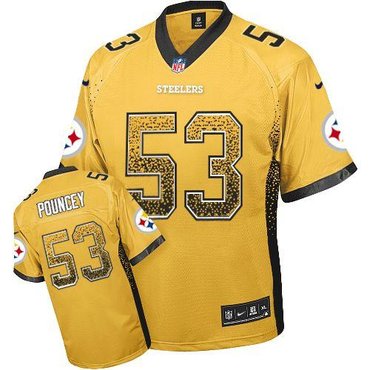 NEW Pittsburgh Steelers #53 Maurkice Pouncey Gold Stitched NFL Elite Drift Fashion Jersey