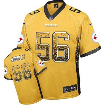 NEW Pittsburgh Steelers #56 LaMarr Woodley Gold Stitched NFL Elite Drift Fashion Jersey