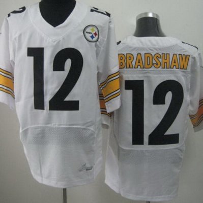 NEW NFL Pittsburgh Steelers #12 Bradshaw White Jerseys(Elite)